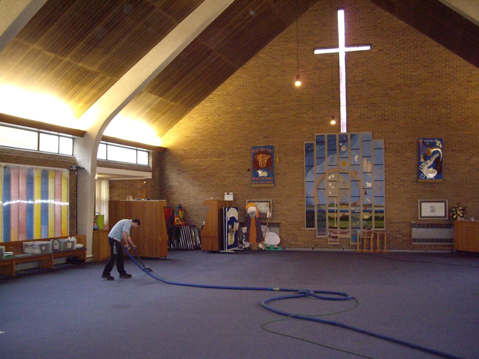 Commercial carpet cleaning in a church